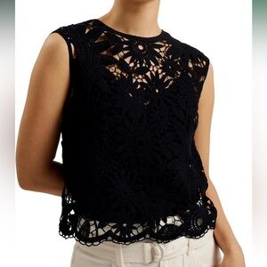 Ted Baker London Joyyra Floral Crochet Knit Sleeveless Top